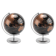 2X World Globe Map Globe for Home Table Desk Ornaments Gift Office Home Decoration Accessories(Gold)