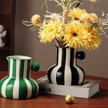 Colorful Ceramic Vase Plant Pots Table Decoration Ornaments Flower Arrangement Floral Vase Room Aesthetic Decor Yellow