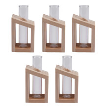 5X Crystal Glass Test Tube Vase in Wooden Stand Flower Pots for Hydroponic Plants Home Garden Decoration