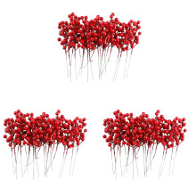 60 Pack 8 Zoll KüNstliche Weihnachten Rot Berries Stiele für Christbaumschmuck, DIY Weihnachtskranz