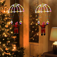 Santa Parachute LED Decor Battery Powered Remote Control Indoor/Outdoor Application Great for Christmas Festivities B