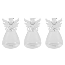 3X Praying Angel Vases Crystal Transparent Glass Vase Flower Containers Hydroponic Containers Home Decorations Decor