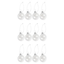 Trasparente Fai Da Te Baubles Infrangibile Plastica Senza Soluzione di Continuita' Xmas Palla 60M M Qty: 12
