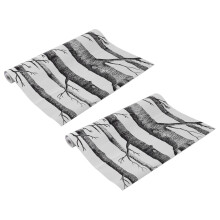 2X Black White Birch Tree Wallpaper for Bedroom Modern Design Living Room Wall Paper Roll Rustic Forest Woods Wallpapers