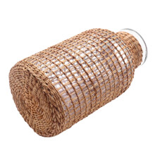 2X Vase à Fleurs En Verre de Paille Pot de Fleurs Japonais Dans Le Panier de Fleurs Créatif Contracté Nordique pour Arroser Les Plantes -L