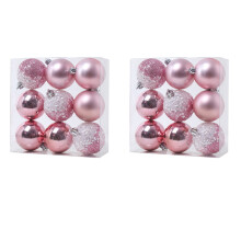 18 PCS Weihnachtskugel Ornamente Weihnachtsbaumdekorationen Hängende Kugeln 2.36 Zoll, Rosa