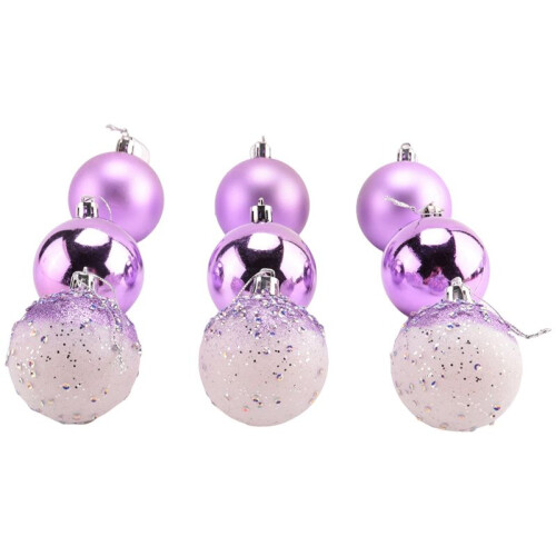 18 Peças Enfeites de Bola de Natal Enfeites de árvore de Natal Bolas Penduradas 2,36 Polegadas, Roxo 1