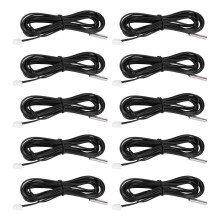 10X 2M NTC Thermistor Temperaturfuehler Wasserdichte Sonde Draht 10K 1% 3950 Schwarz