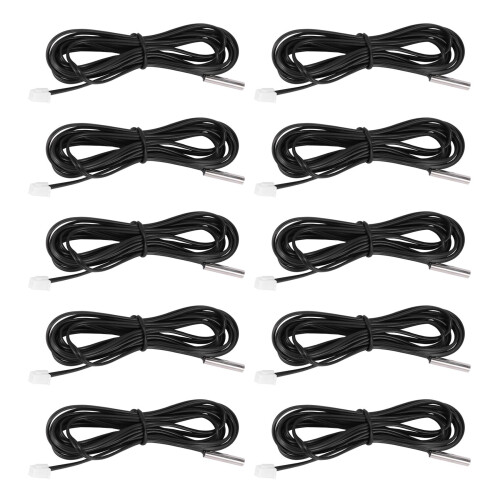 10X 2 M NTC Thermistor Temperature Sensor Waterproof Probe Wire 10 K 1% 3950 Black 1