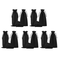 50Pcs Jute Burlap Wine Bags Drawstring, Hessian Cloth Bottle Gift Bags for Blind Taste Halloween Party Holiday Giving