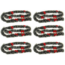 6X 2M Heiligabend Dekoration Bar Tops Band Girlande Weihnachts Baum Küche Ornamente Party Dekoration Prop-Rot