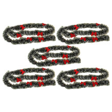 5pcs 2M Christmas Eve Decoration Bar Tops Ribbon Garland Christmas Tree Kitchen Ornaments Party Decoration Prop-Red