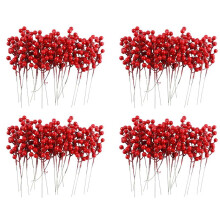 80 Pack 8 Zoll KüNstliche Weihnachten Rot Berries Stiele für Christbaumschmuck, DIY Weihnachtskranz