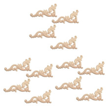 12 Pezzi Ornamento Ornamento Ornamenti in Legno Fatti A Mano per Armadio Mobili Angolo 15 x 7,5 cm