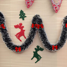 3X 2M Christmas Eve Decoration Bar Tops Ribbon Garland Christmas Tree Kitchen Ornaments Party Decoration Prop-Red
