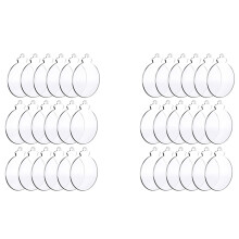 100Pcs Round Acrylic Christmas Ornament Blank Transparent Acrylic Ornament with Hole for DIY , Holiday
