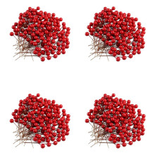 800 Pcs Holly Berries Artificial Berries for Christmas Wreath Decorations Wreath Making Supplies Party Decoration