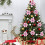 100x Enfeites de árvore de Natal de Poinsétia Com Glitter 5 Polegadas Flores de Seda Artificial Picaretas Guirlanda 6