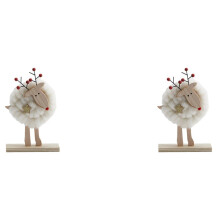 2X Nordic Christmas Wooden Wool Decoration Christmas Elk Santa Claus Ornament Christmas Tree Desktop Decoration C