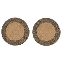 2X Japanese Style Woven Carpet Jute Round Floor Mat Simple Coffee Table Mats Bedroom Living Room Sofa Floor Rugs(S)