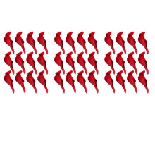 36Pcs Clip- Artificial Red Cardinals Christmas Ornaments Feathered Bird Xmas