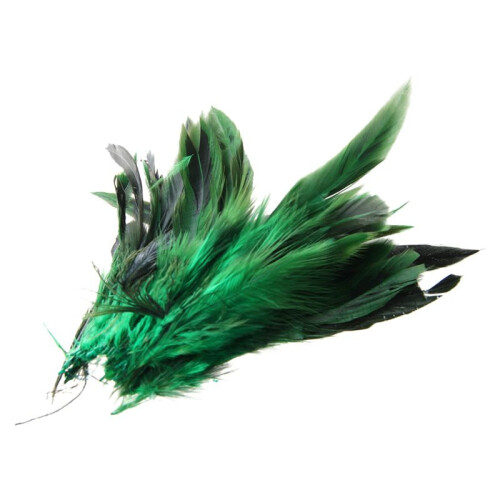 Approx. 300Pcs Dyed Decoration Rooster Cock Feather Green 2