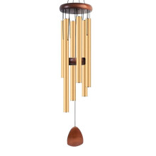 Gold Metal Windchime Aluminum Windbell Wind Chimes 6 Rods Chimes Home Decoration Outdoor Garden Patio