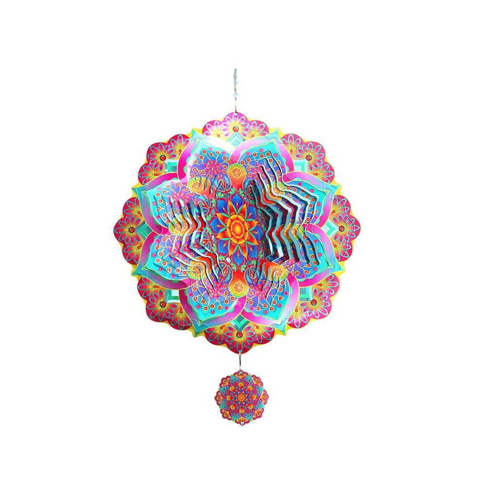 Semoic Mandala Wind Spinner Metal 3D Rotating Windchimes Luxury Art Garden Hanging Outdoor Decoration Wind Spinners