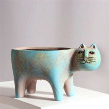 2 Stuks Leuke Kat Vetplant Pot Vaas Cartoon Dier Keramische Bloempot Simulatie Cactus Bloempot Plantenbakken