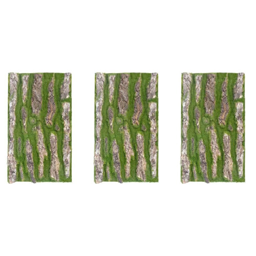 3X Artificial Bark Decoration Real Dried Pine Tree Bark with Artificial Moss