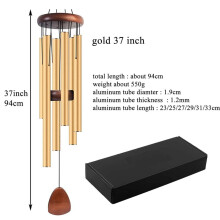 Silver Metal Windchime Aluminum Windbell Wind Chimes 6 Rods Chimes Home Decoration Outdoor Garden Patio
