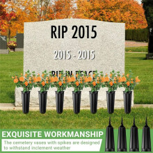 20 Pack Cemetery Vases with Spikes,Plastic Vases for Flowers,Grave Decorations for Cemetery,Memorial Floral Vases