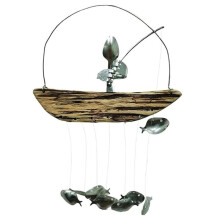Handcrafted Fisherman'S Spoon Fish Sculpture Wind Chime Spoon Fish Sculptures Windchime Outdoor Home Garden Decor,C