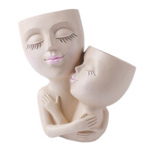 Girls Face Flower Pot Resin Women Vase Love Succulent Flowerpot Garden Pots Home Decoration Outdoor