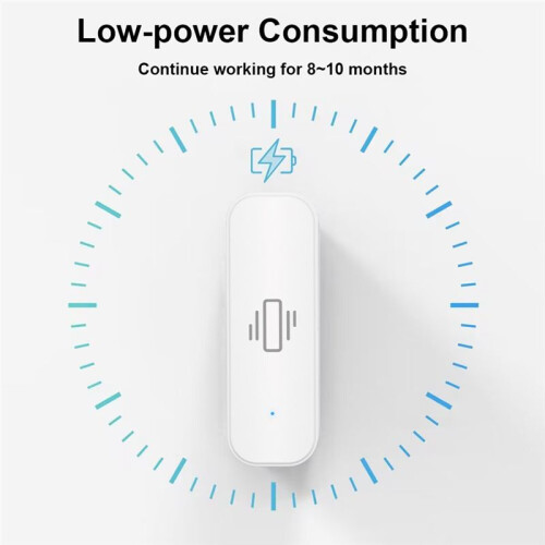 Tuya  Vibration Sensor ZigBee Tuya Sensor Monitor App Control Security Protection Zigbee Sensor Motion Shock Alarm