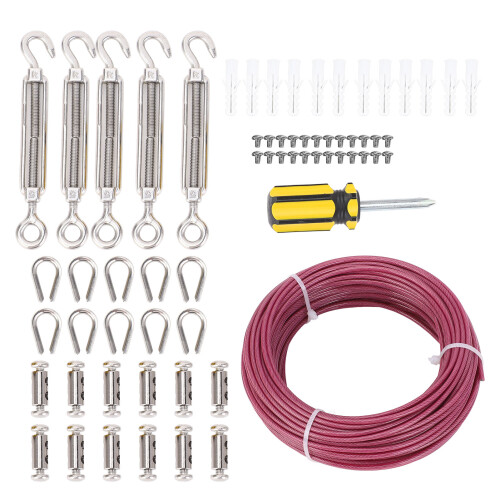 Kit tenditore di cavi a occhielli, 100 piedi, 3 mm, viola 1