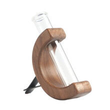 Car Flower Vase Clip Holder Glass Tube for Fresh Plants Auto Air Vent Interior Wooden Ornament Decorations Accessories