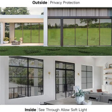 One-Way Privacy Window Film Static Cling Heat Control Mirror Film Mirror Window Film Non-Adhesive Window Heat Blocking B