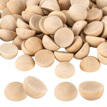 1 Zoll Große Halbe Holzkugeln, 500 Stück Unbehandelte Runde Holzhalbkugeln, 25 mm Kleine Natürliche Halb Gespaltene Holzkugeln