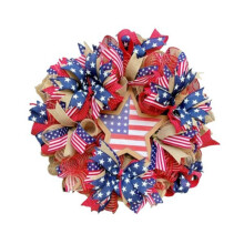 American Wreath,Patriotic Independence Day Wreath,4th of July USA Memorial Day Party Supplies,Front Door Wreath C