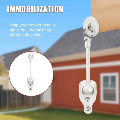 Outdoor Windproof Window Curtain Roller Blind Replacement Parts Drum-Type Hardware Bungee Kit and End Cap Shade Tie Down 2