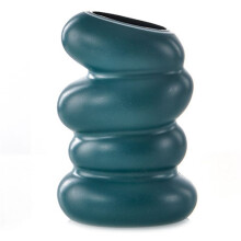 Plastic Spiral White Vase Hydroponic Pot Vase Decoration Home Desk Decorative Vases for Flowers Decoration Green