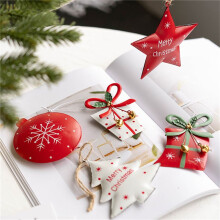 Wrought Iron Christmas Tree Pendant Star Bell Christmas Party Home Decoration Pendant D