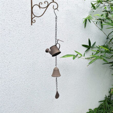 American Retro Old Cast Iron Kettle Wind Chimes Garden Courtyard Hanging Crafts Outdoor Ornaments Decoration A