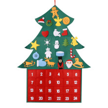 Christmas Calendar Christmas Tree DIY Hanging Pendant Christmas Tree Ornaments for Home Xmas Decoration