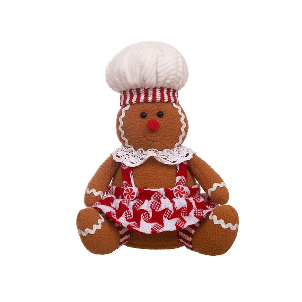 Christmas Decorations, Cartoon Sitting Gingerbread Figurines, Desktop Decoration Props Girl 6031982721465