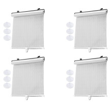 4X Rodillo de Sombrilla Cortinas Opacas con Ventosa para Sala de Estar, Cocina, Oficina, Ventana de Coche, Cortina de Perforación Libre B