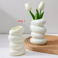 Plastic Spiraal Witte Vaas Hydrocultuur Pot Vaas Decoratie Thuis Bureau Decoratieve Vazen voor Bloemen Decoratie Groen