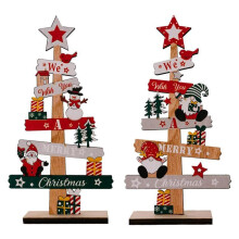 Desktop Christmas Tree DIY Decorative Wooden Christmas Sign Plaque Wooden Sign Living Room Bedroom Office New Year Gift