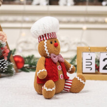Christmas Decorations, Cartoon Sitting Gingerbread Figurines, Desktop Decoration Props Girl